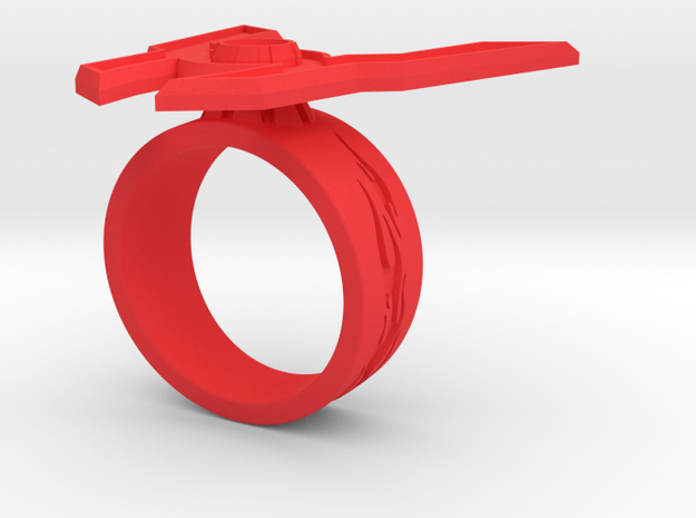 GG Rage Ring Sz 10 in Red Processed Versatile Plastic