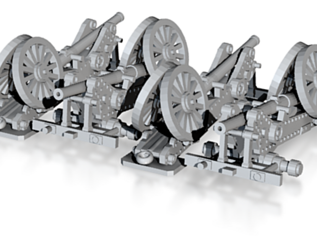 Digital-1/220 Bange cannons for train transport x4 in 1/220 Bange cannons for train transport x4