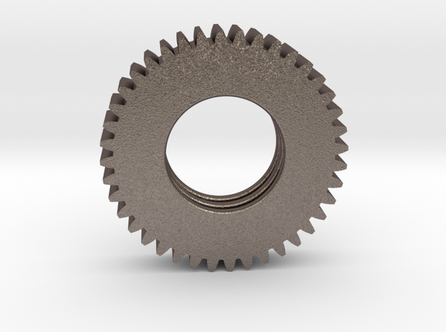 Gear Mn=1 Z=40 Pressure Angle=20° in Polished Bronzed Silver Steel