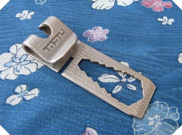 Pocket Clip Multitool in Polished Bronzed Silver Steel
