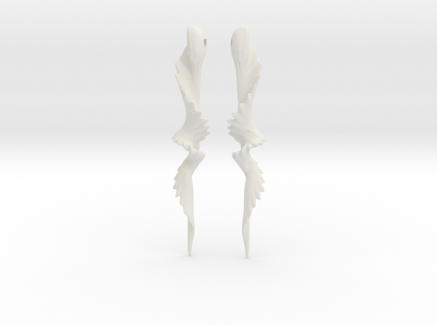 Temporal Twist Drop Earrings in White Natural Versatile Plastic