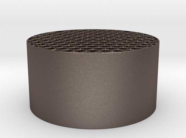 Honeycomb KillFlash 48mm diam 25mm height in Polished Bronzed Silver Steel