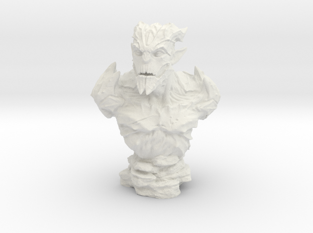 Gargoyle Bust 1 (4.5in - 11.4cm) in White Natural Versatile Plastic