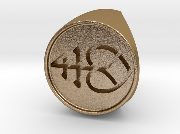Custom Signet Ring 2 in Polished Gold Steel