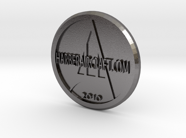 Harber Aircraft logo coin in Polished Nickel Steel