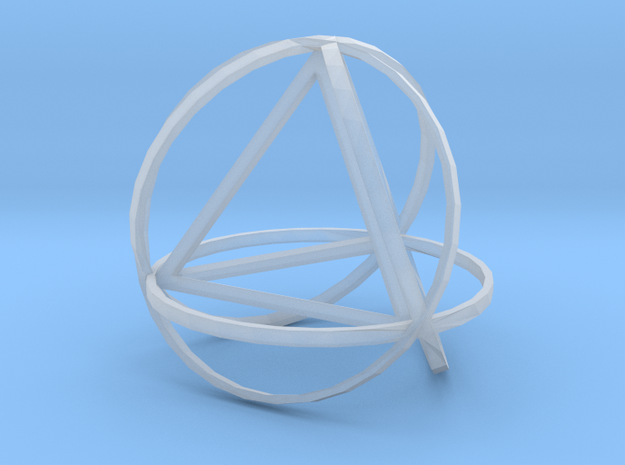 Tetrahedron inside rings in Tan Fine Detail Plastic
