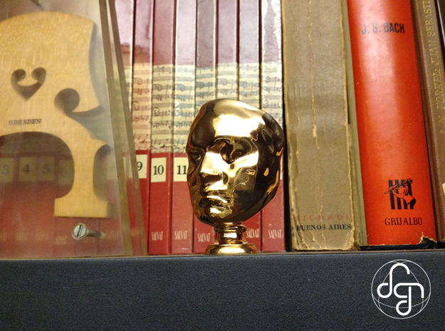 Beethoven's Life Mask [6cm] Hollow in Polished Bronze