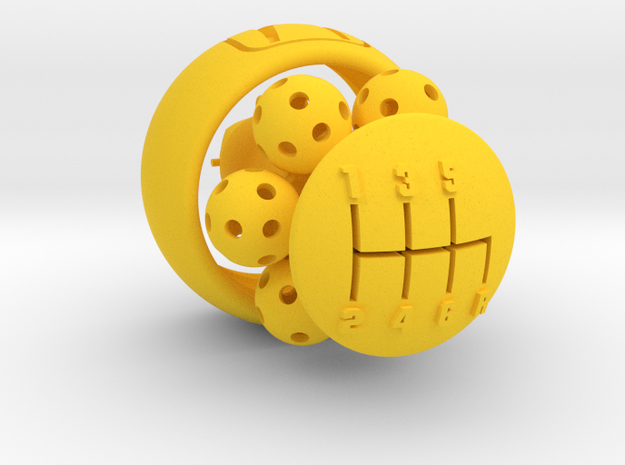 Wiffle Shifter Honda 6sp gear knob in Yellow Processed Versatile Plastic