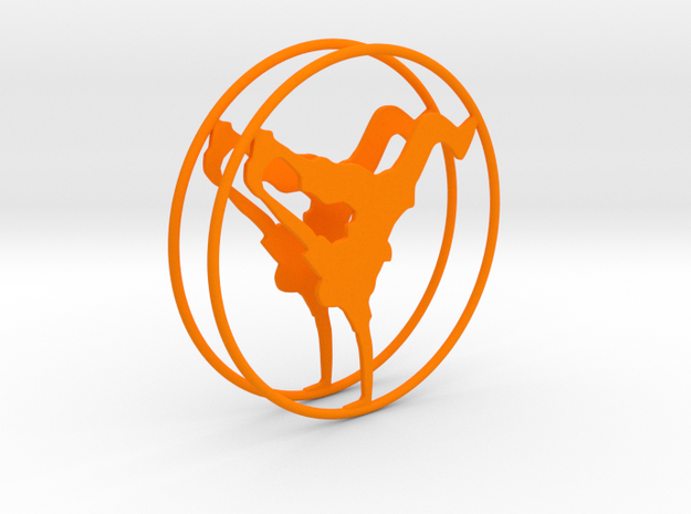 Breakdancer Hoop Earrings 50mm in Orange Processed Versatile Plastic