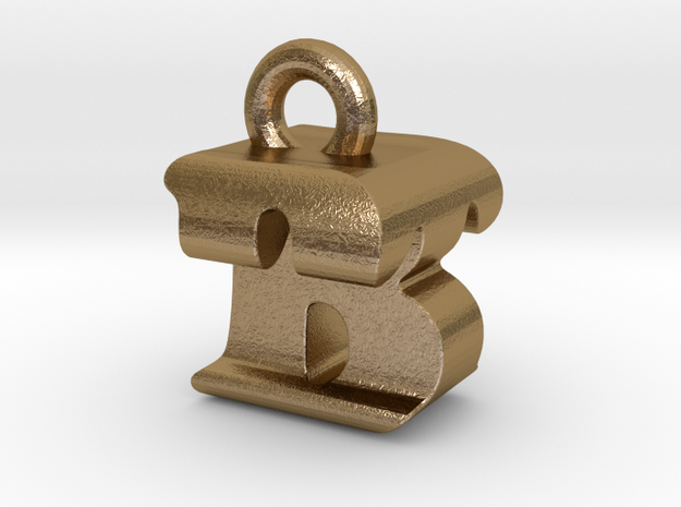 3D Monogram Pendant - BTF1 in Polished Gold Steel