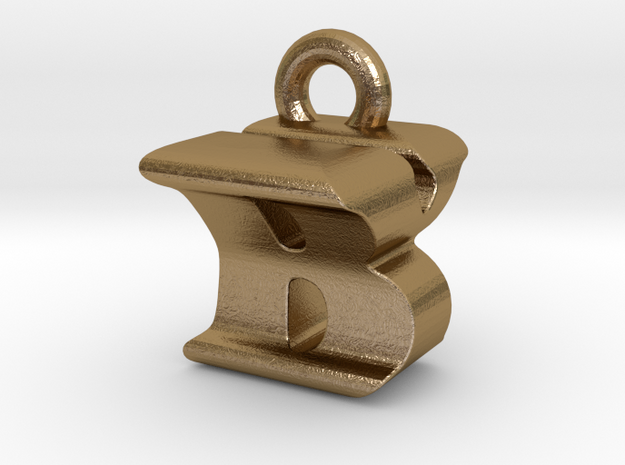 3D Monogram Pendant - BYF1 in Polished Gold Steel