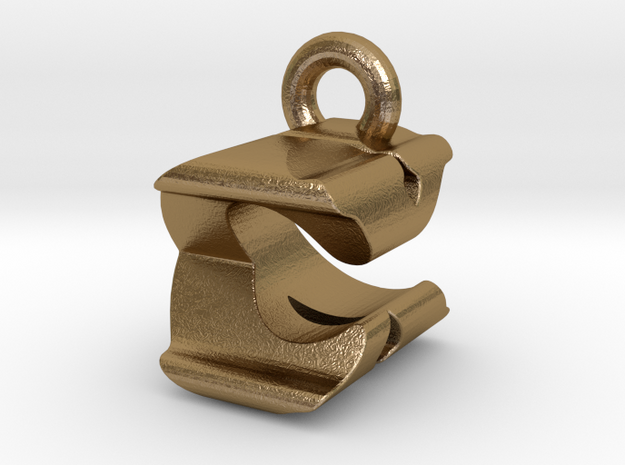 3D Monogram Pendant - CXF1 in Polished Gold Steel
