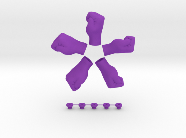 In Your Face! - Hook / Fridge Magnet [5pcs] in Purple Processed Versatile Plastic