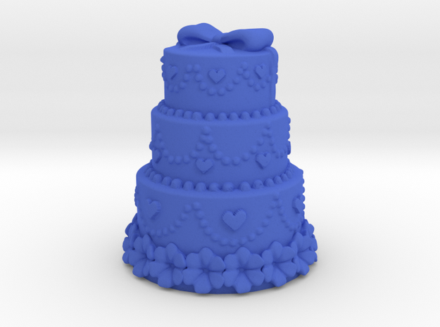 3 stair cake with harts in Blue Processed Versatile Plastic