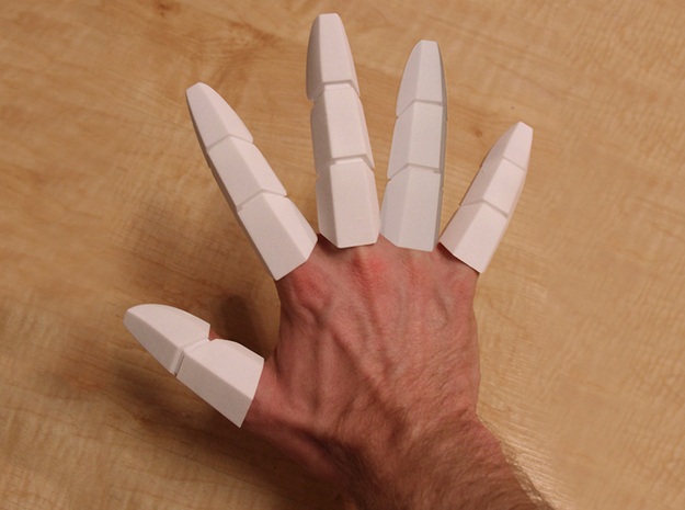 Iron Man Fingers - One Hand in White Natural Versatile Plastic