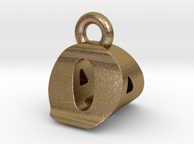 3D Monogram Pendant - OAF1 in Polished Gold Steel