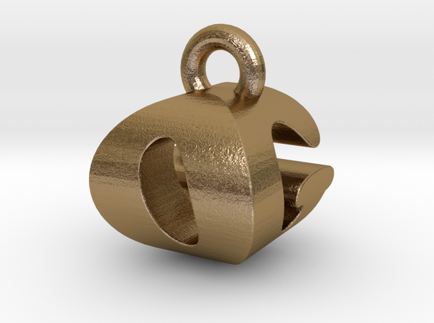 3D Monogram Pendant - OGF1 in Polished Gold Steel