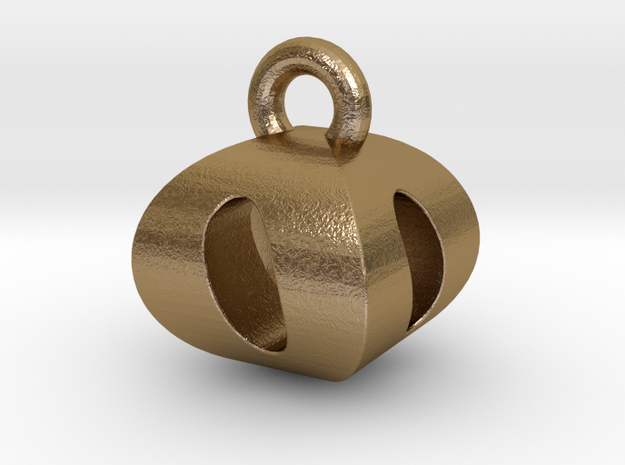 3D Monogram Pendant - OOF1 in Polished Gold Steel