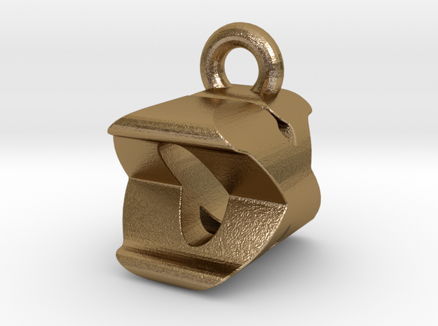 3D Monogram Pendant - OXF1 in Polished Gold Steel