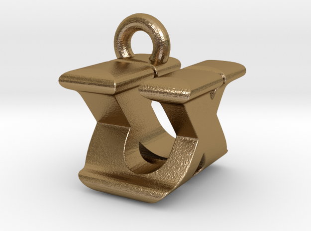3D Monogram - UXF1 in Polished Gold Steel