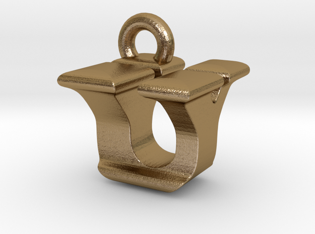 3D Monogram - UYF1 in Polished Gold Steel