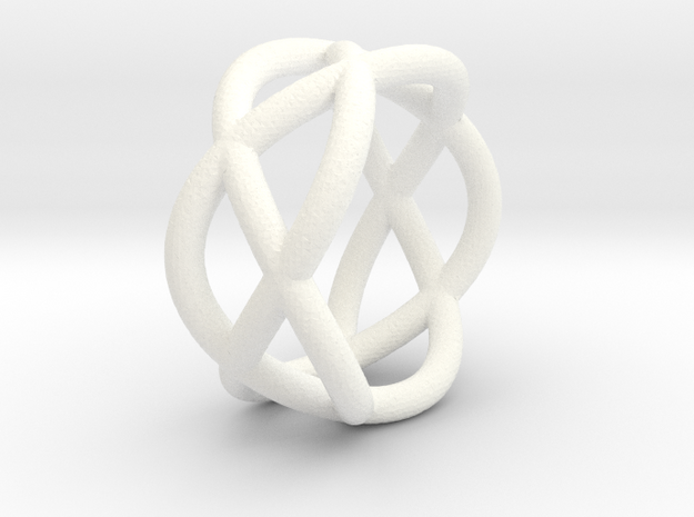 Napkin Ring Pretzel in White Processed Versatile Plastic
