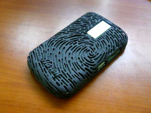 BlackBerry 9000 - Finger Print Case in White Natural Versatile Plastic