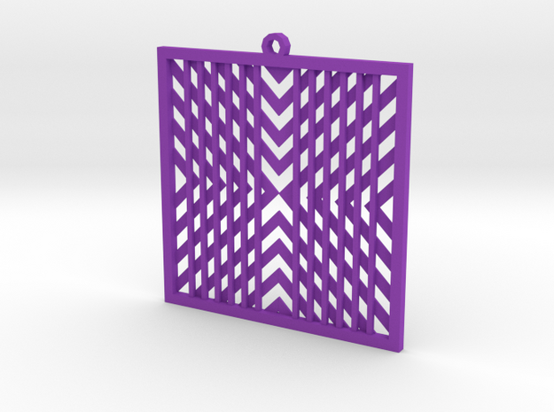 Pendant square in Purple Processed Versatile Plastic
