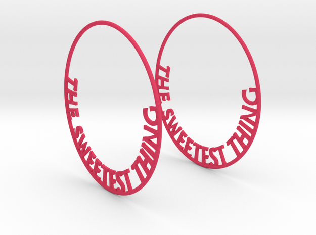 The Sweetest Thing Hoop Earrings 60mm in Pink Processed Versatile Plastic