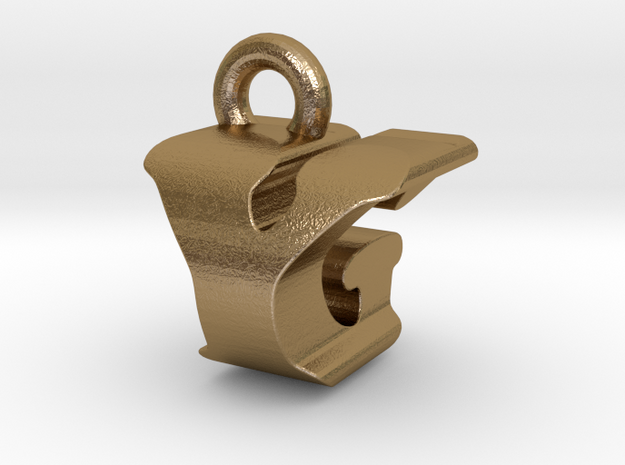 3D Monogram - YGF1 in Polished Gold Steel