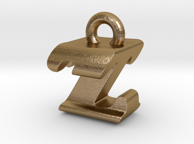 3D Monogram - ZTF1 in Polished Gold Steel