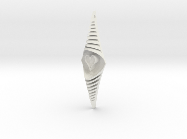 The bouncing heart 15cm in White Natural Versatile Plastic