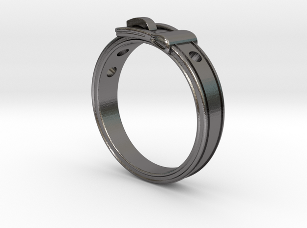 The Belt Ring in Polished Nickel Steel