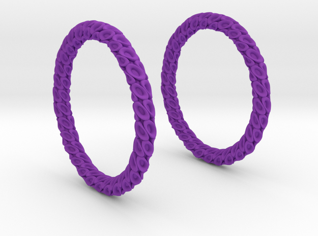 Coral 2 Hoop Earrings 40mm in Purple Processed Versatile Plastic