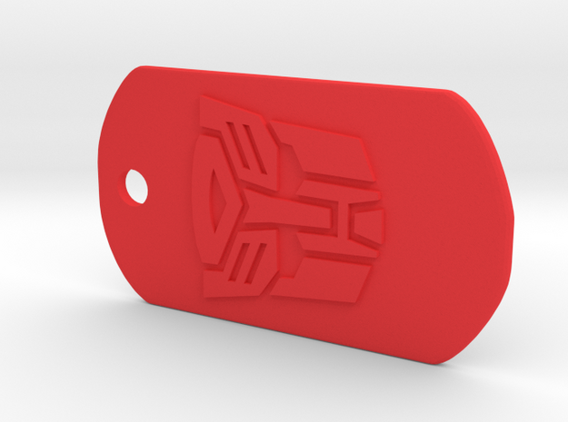Autobot Dog Tag in Red Processed Versatile Plastic