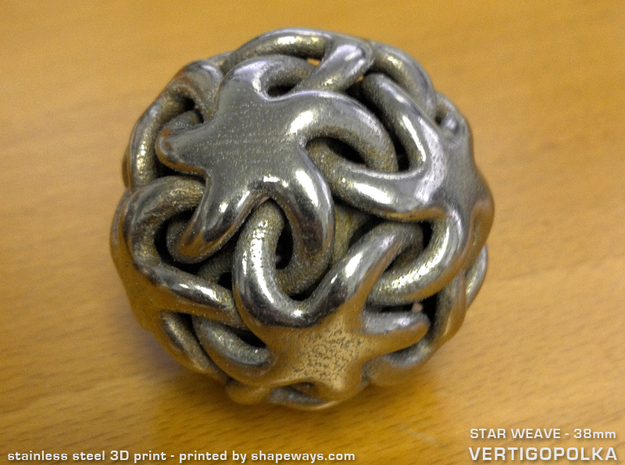 Star Weave 38mm in Polished Bronzed Silver Steel