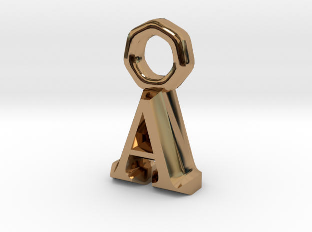 Pendant A Letter in Polished Brass