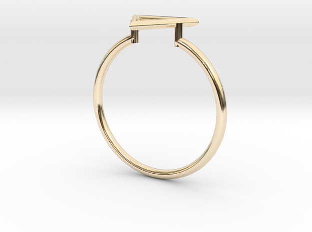 Open Triangle Ring Sz. 9 in 14K Yellow Gold