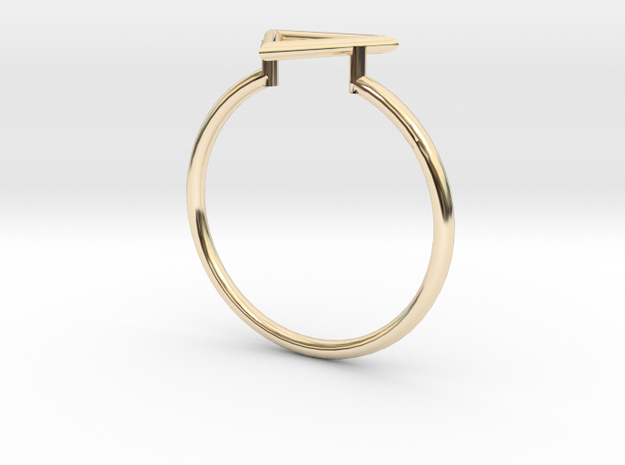 Open Triangle Ring Sz. 7 in 14K Yellow Gold