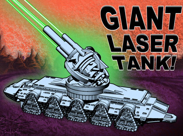 GIANT LASER TANK !!! (3 inch version) in Tan Fine Detail Plastic