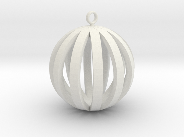 Round Pendant in White Natural Versatile Plastic