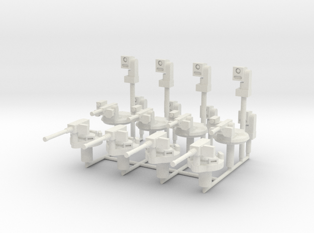 MG100-G00A German Turrets (Spares) in White Natural Versatile Plastic