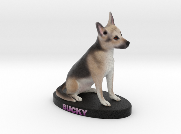 Custom Dog Figurine - Bucky in Full Color Sandstone