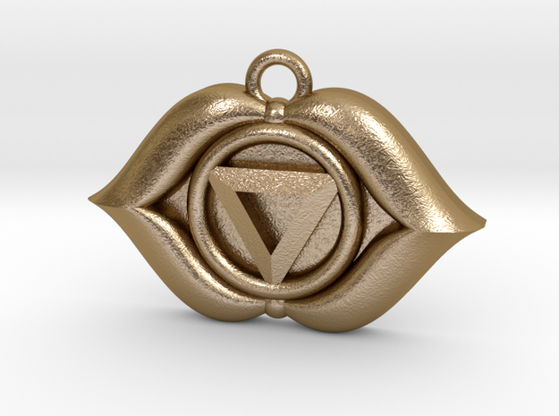Ajna (Third Eye Chakra) Pendant in Polished Gold Steel