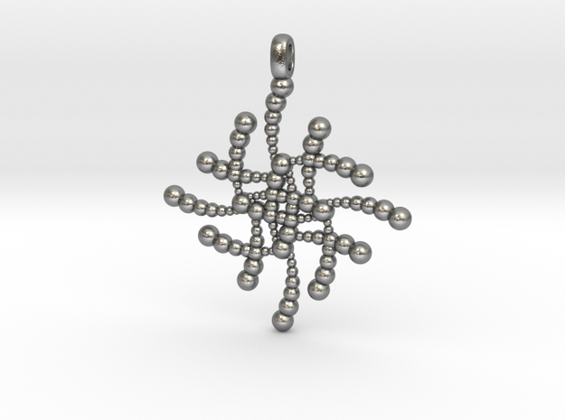 SUBATOMICAL Spheres Designer Jewelry Pendant. in Natural Silver