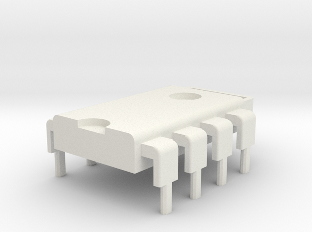 8-Pin DIP IC Pendant in White Natural Versatile Plastic