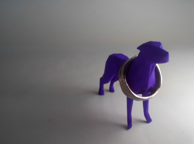 Ring Holder Dog in Purple Processed Versatile Plastic