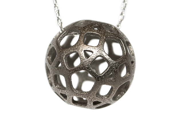 DodecaBall Pendant in Polished Nickel Steel