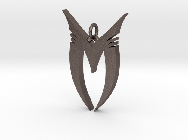Pendentif Bionicle - "M" (Makuta) in Polished Bronzed Silver Steel