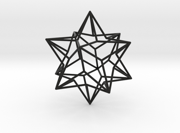 Stellated Dodecahedron in Black Natural Versatile Plastic